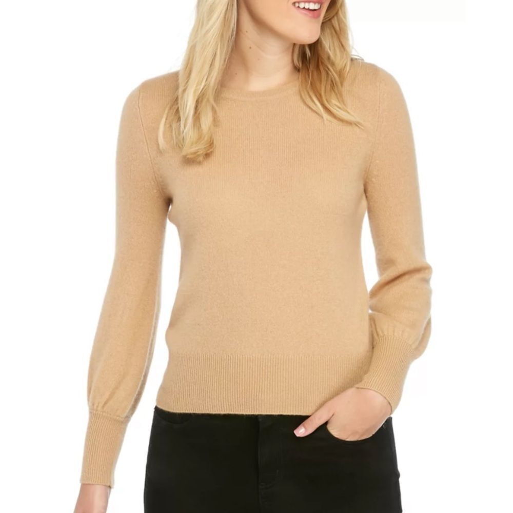 THE LIMITED Women's Genuine Cashmere Sweater Camel Tan